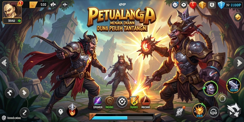 Tampilan gameplay seru dari 4P4P di dunia petualangan yang menarik.