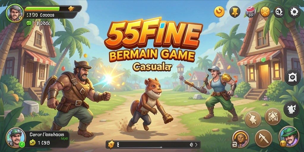 Screenshot menampilkan gameplay seru dan warna-warni dari 55FIVE.