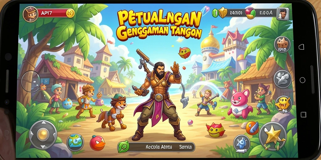 Tangkapan layar gameplay seru dari API77 dengan banyak tantangan.