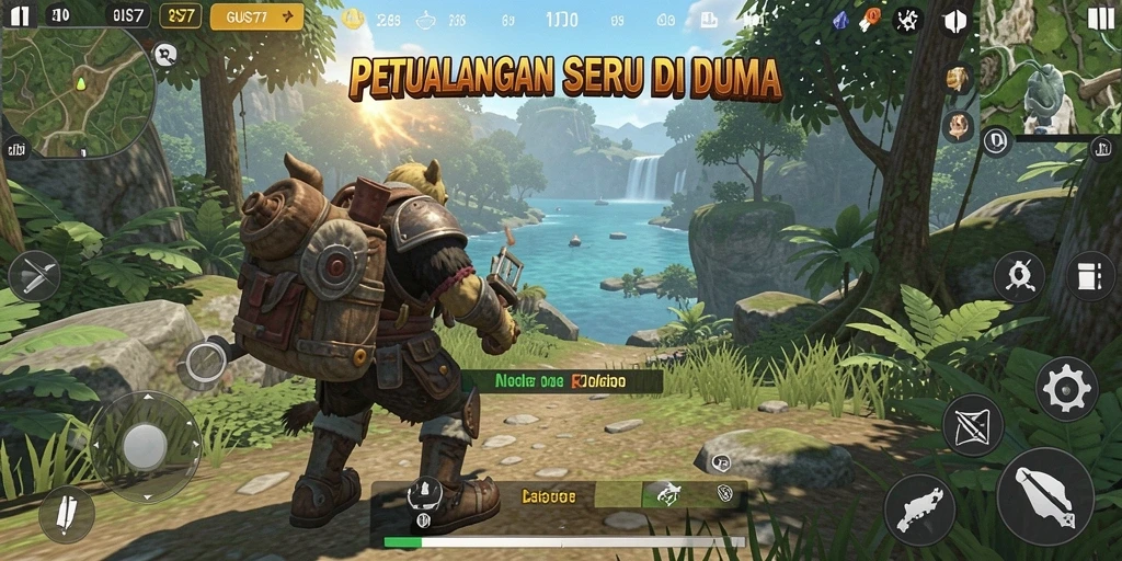 Screenshot GUS77 menampilkan petualangan seru di dunia terbuka.