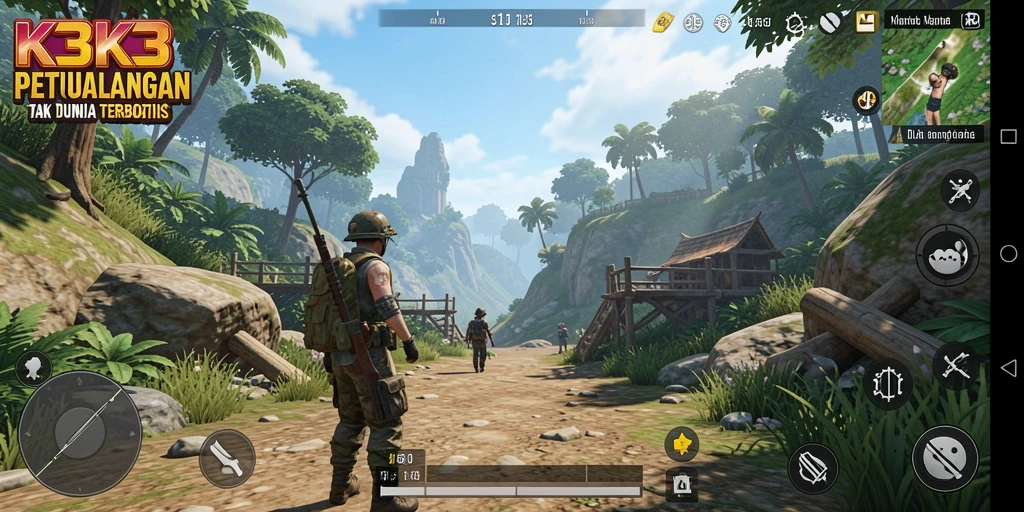 Gameplay seru di dunia terbuka K3K3 dengan berbagai aktivitas menantang.