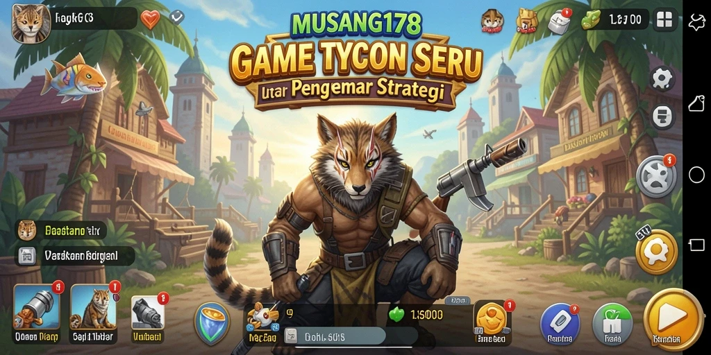 Screenshot gameplay MUSANG178 yang menunjukkan serunya mengelola bisnis Tycoon.