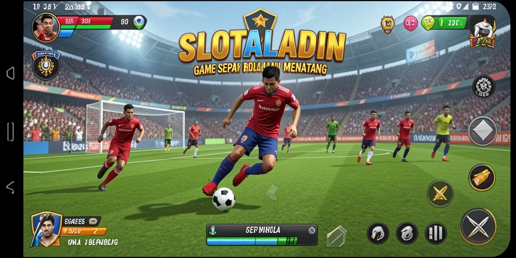 Gameplay seru dalam permainan sepak bola yang menantang.