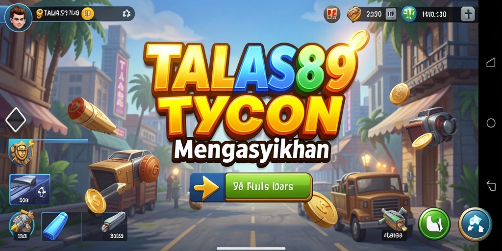 Tampilan gameplay seru di TALAS89 dengan elemen Tycoon.