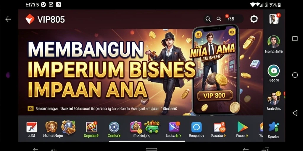 Screenshot gameplay VIP805 menunjukkan pengelolaan bisnis yang dinamis dan menarik.