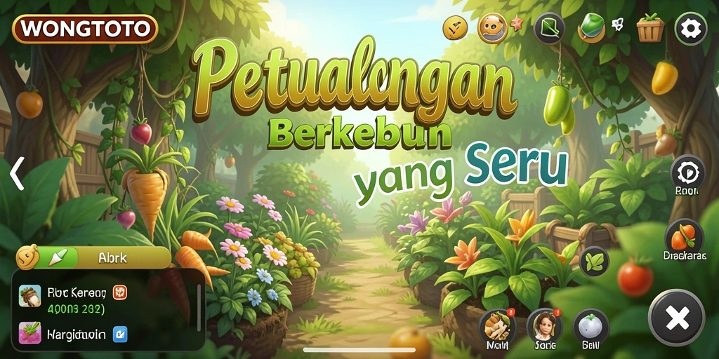 Tampilan gameplay seru dalam berkebun di WONGTOTO.